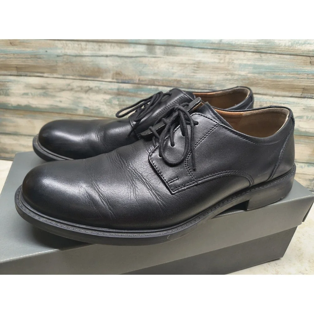 Johnston & Murphy Men's Tabor Dress Plain Toe Shoe Black Calfskin Men's Size 10m
